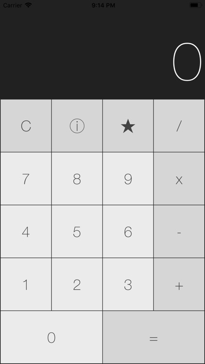 CalcuSaver's calculator cover screen, indistinguishable from a real calculator app